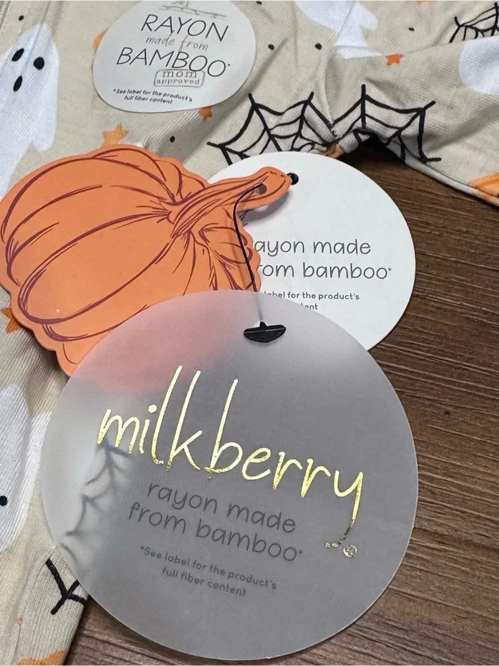 Milkberry Baby Boy Girl Bamboo Footie Sleeper Halloween 3-6 months hat